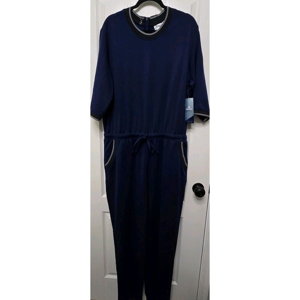 Silverts Adaptive Navy Blue Jumpsuit Assisted Dressing Easy On Off Size XL NWT